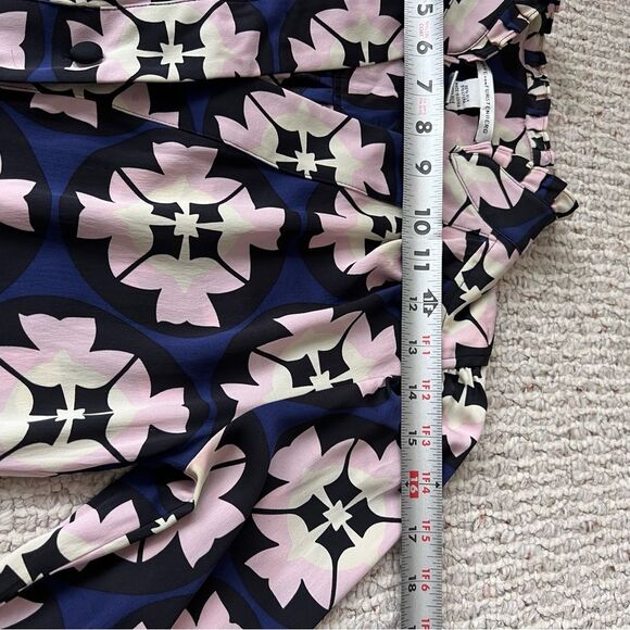 DIANE VON FURSTENBERG ATHENA CAMEO BLOSSOM STRETCH SILK LONG SLEEVE DRESS SZ 4 - Picture 6 of 12